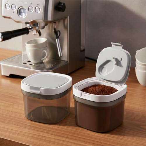 Gzsekken 2 Pack Coffee Bean Storage Container,Airtight Coffee Container with Lid & Scoop,800 ML BPA Free Plastic Kitchen Food Storage Container for Ground Powder, Spices, Herbs, Candy, Snacks