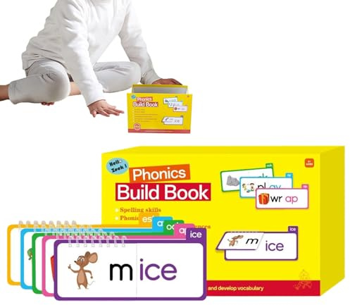 Ordfamilj byggbok för barn, stavningsmaterial, ordförråd Flash-kort - för pojkar och flickor, förskolelärare, lärare, klassrum lärande