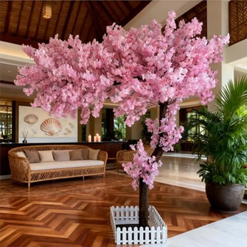 Árbol De Cerezo Artificial Grande Rosa Hecho a Mano, árbol De Sakura Artificial Flores De Seda Falsas, para decoración de Interiores y Exteriores, Fiesta, Boda,D,120x100cm