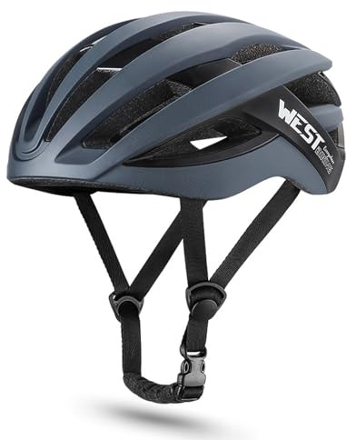 Jxngery Casco de Bicicleta para Adultos, Ligero y Ajustable, para Hombres y Mujeres, cómodos Cascos de equitación Resistentes a caídas para Ciclistas de montaña y Carretera (Azul)