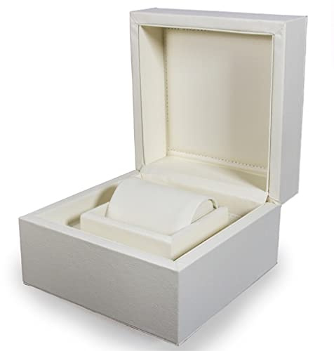 Custodia e supporto per orologi in pelle di alta qualità - Caricatore, organizer e supporto per orologi da uomo e da donna - Elegante scatola porta orologi blu e bianca con astuccio arrotolabile,