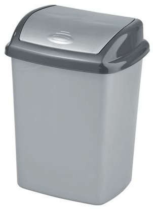 Curver 182980 Dominik Dustbin Polypropylene 46 x 33 x 28 cm (Silber / Graphit)