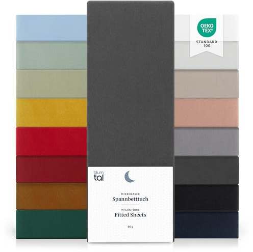 Blumtal® Spannbettlaken 2er Pack - Microfaser - Ökotex zertifizierte Bettlaken - Anthrazit