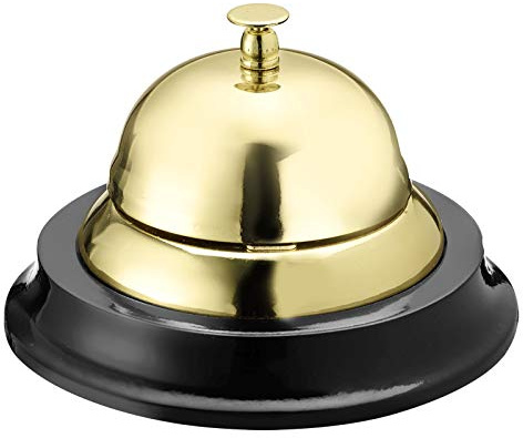 Westmark Tischglocke/Rezeptionsglocke, ø 12 cm, Klarer Klang, Holz/Stahl, Nobel, Gold/Schwarz, 63222260
