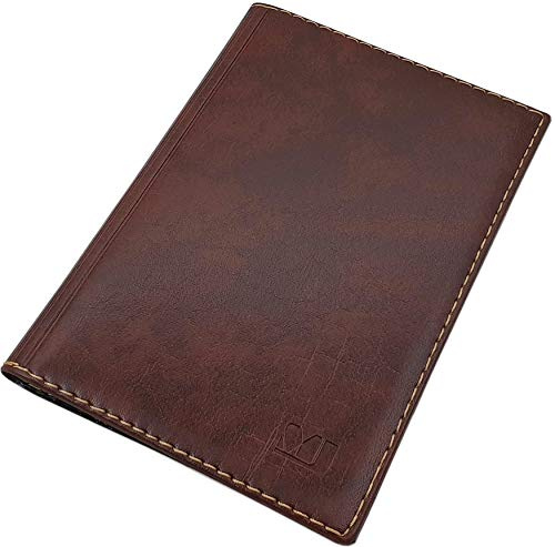 myledershop Große Elegante Ausweismappe 4 Fächer MJ-Design-Germany Made in EU (Design 1 / Braun)