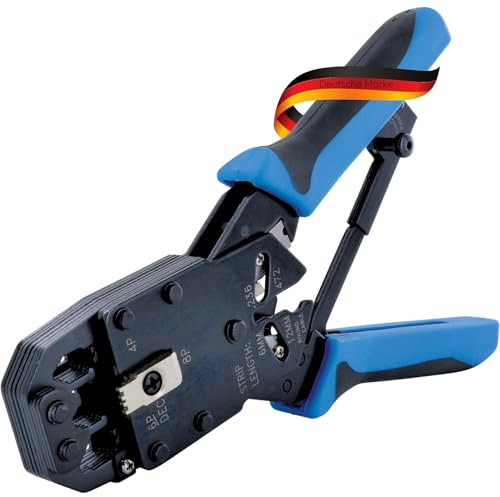 SCHWAIGER NWZ10 531 Universal Crimpzange Presszange Kabel-Werkzeug Kabelzange Abisolieren Kabel kürzen Crimpen Rundkabel Flachkabel konfigurierenRJ11 RJ12 RJ45 4P4C 4P2C