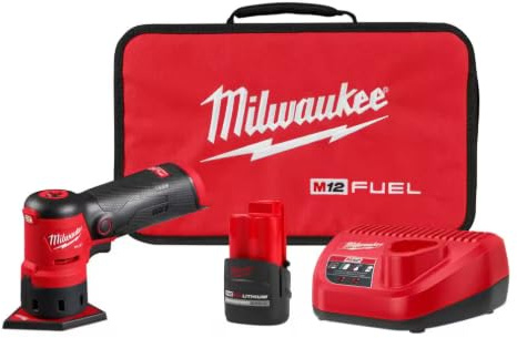 Milwaukee M12 Fuel 12-Volt Lithium-Ion Brushless Cordless Orbital Sander Kit with (1) 2.5Ah High Performance Battery