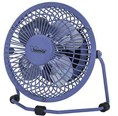 bimar VT8 Mini Ventilatore da Tavolo con Connessione USB. Ventilatore da Tavolo Elica Ø 10 cm con 4 Pale, Inclinazione Orientabile Alto e Basso, Motore DC Silenzioso 3W