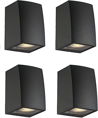 styriaLUX 4 Stück Design Up oder Aluminium Down Aussenleuchte Wandleuchte anthrazit für GU10 Leuchtmittel