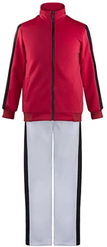 TWSTIV Inarizaki High School Uniform Volleyball Trikot Cosplay Sportbekleidung Jacke mit Hose, rot, L