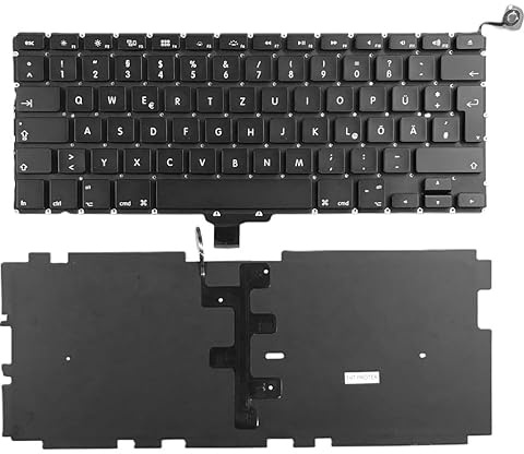 T-ProTek DEUTSCHE - Tastatur mit Beleuchtung kompatibel für MacBook Pro 13 MB990*/A A1278 Mid-2009