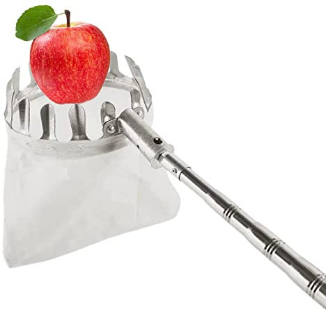 LekLai Obstpflücker-Werkzeug, Obsternte-Obstsammler Mit Leichter Edelstahl-Teleskopstange, Praktischer Obstpflücker Für Birnen, A, 4 M/B/4M/13Ft