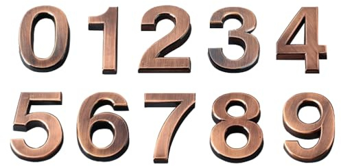 Angoily 10st Bronzer Alphabet-Aufkleber, Buchstaben Aufkleber Embleme, Metall-Buchstaben Für Auto Und Briefkasten