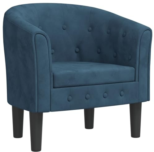 vidaXL Chaise Cabriolet Bleu foncé Velours