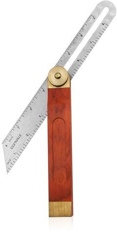 1 Woodworking Bevel Tool - Adjustable Angle Sliding T-Ruler, Carpenter Square, Right Angle Ruler