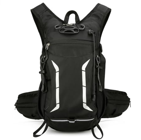 HomyComy Fahrradrucksack Wasserdicht & Ultraleicht Atmungsaktiver Sportrucksack mit Helmabdeckung & Regenschutz für Damen/Herren - Für MTB, Mountainbike, Trekking, E-Bike (3 Farben).