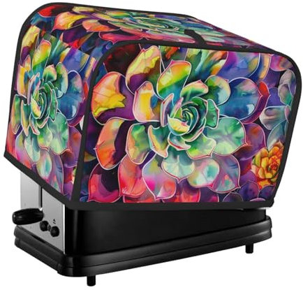 Copertura per tostapane a due fette con stampa succulenta colorata per piccoli elettrodomestici da cucina, protezione per impronte digitali