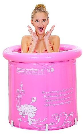 JYHHGDS Aufblasbare, Faltbare Badewanne mit Pumpe, Badeeimer für Erwachsene mit Abdeckung, geeignet für Heißwasserbad, Eisbad, Salzbad, ideal für kleine Duschen