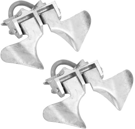 Amoskey Chain Link Fence Gate Latch, Chain Link Fence Parts, Gate Latches for Metal Gates, Fence Gate Latch, Galvanized Gate Latch for 1 3/8 gate Frames and 2 1/2 gate Posts (2, Silver)