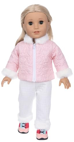 NIXNUT Puppenkleidung, Winter-Outfit, Baumwollmantel, Jacke, Hose, Rock, Anzug für amerikanische Mädchen, Puppe, 45,7 cm