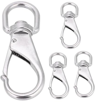 POPETPOP 4pcs Stainless Steel Swivel Hook Boat Swivel Hook Clasp Hardware Bolt Heavy Duty Cable Clip for Flag Pole Dog Tie