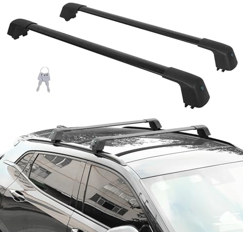 AUTOXBERT Dachträger für Geschlossene & Bündige Reling, Universal Dachgepäckträger aus Aluminium, Querträger mit Schlössern bis 90KG für Fahrradträger Dachboxen Skihalter (990-1050 mm)