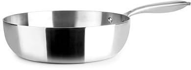 IBILI - Sartén Honda Tricapa Triply Natural 32 Cm, Acero inoxidable, Apto para induccion, sin antiadherente