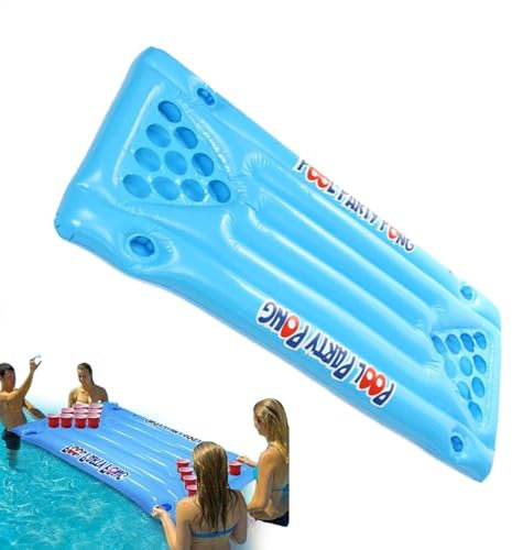 Lnhgh Bierbool -Tisch, Bierhöhe Billardtisch | Schwimmendes Pingpong -Floßspielzeug - Bier aufblasbare Pong Table Lounge schwimmende Floßspielzeug für Erwachsene Party