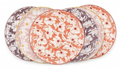 Artime - Lot De 6 Grandes Assiettes En Porcelaine, Ø26 Cm, Motifs Floraux Multicolores, Collection Ophélia, Style Romantique Pour Plats Principaux Et Présentations Élégantes