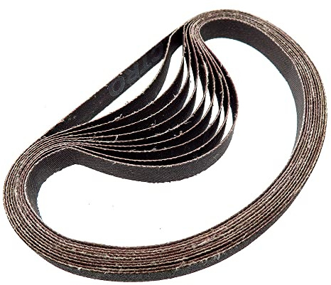 VDLLQYN, 10 unidades de 330 x 10 mm, máquina de banda abrasiva neumática pequeña, banda abrasiva anular for carpintería, pulido y esmerilado de metales. ，Rollos de lija(80#)