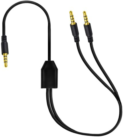 HUHANGGod 1 till 3 sätt 4 poler 3,5 mm hörlurar splitter kabel, 1/8 tum TRRS 1 i 3-utgång hane stereo ljudmikrofon kabel för hörlurar, högtalare (1 meter) (2 väg)