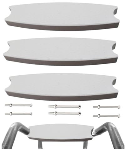 Ancsttu Marches D'Échelle De Piscine, 3 Pièces, ABS, Antidérapantes, Pour Piscines Enterrées Et Hors Sol