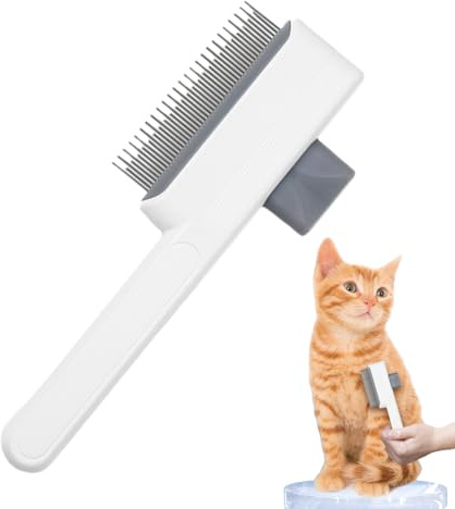 Peine para mascotas, rastrillo de desprendimiento de , herramienta de aseo para eliminación de nudos, cepillo de limpieza suave, diseño de agarre cómodo, para corto y largo, baño, viajes