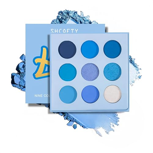 Bili Biliard Eyeshadow Palette 9 Colors Blue Purple Eyeshadow -Cool Toned Makeup Palette,Matte and Shimmer Finishes - Highly Pigmented Eye Makeup,Long Lasting Waterproof Makeup Palette. (blue)