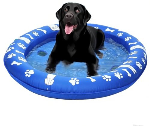 Perros Piscina Esterilla Inflable Perros para Piscina, Juguete de Agua para Perros Natación Lago Verano Al Aire Libre