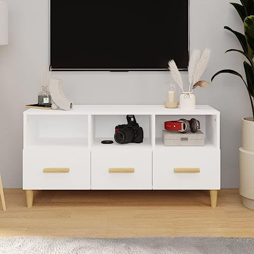 ZQQLVOO TV-Schrank Hochglanz-Weiß hängeschrank Sideboard hängend HiFi Rack Fernseher kommode 102x36x50 cm Holzwerkstoff