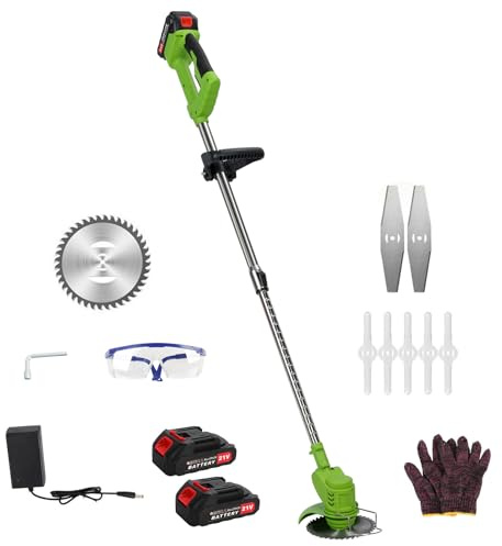 Tondeuse électrique sans fil, alimentée par batterie rechargeable, avec moteur sans balais, poignée télescopique, 25,4 cm