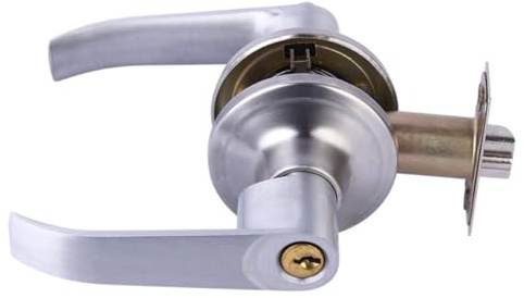 Ipetboom Cerradura de Manija de Puerta de Acero Inoxidable 3 Barras Cierre Seguro para Puertas Interiores de Madera 30-50 MM con 3 Llaves Apta para Dormitorio y Baño