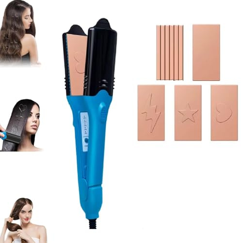 Piastra per capelli intercambiabile 5 in 1, ferro arricciacapelli 3D per dare volume, con 5 piastre ondulate, ferro arricciacapelli, per arte o festival (1pcs)