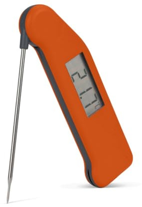 Thermapen Classic Meat Thermometer — Fast 3s Readings, Water-Resistant Food Probe for Meat, Sugar, BBQ, Baking & Oil. Accurate Digital Folding Food Thermometer Probe. Made in the UK. (Cayenne Pepper)