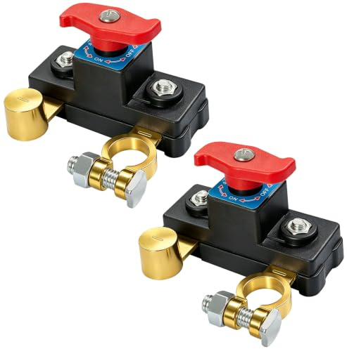 Smiluna 2 Pièces Coupe Circuit Batterie Voiture 12V-24V, Batterie Switch