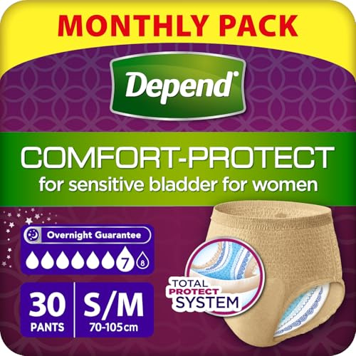 Depend Damen Inkontinenz-Unterhosen, sehr saugfähig, Größe 70-105 cm, 3 Stück pro Packung