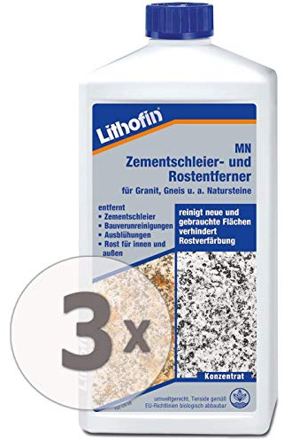 Lithofin MN Zementschleier- und Rostentferner 3 l - Für säurefeste Natursteine - Reinigt neu verlegte und bereits gebrauchte Flächen.