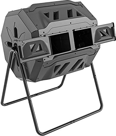 EJWOX Compostador con Doble rotación para Exteriores, fácil de Girar, Altura Suficiente y compostaje de Alta Resistencia