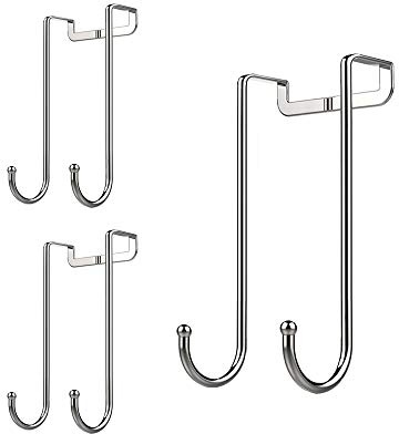 Dalanpa Over Door Hook S Shaped Heavy Duty for Hanging - Single Hook Loads up to 50lbs for Kitchen, Bathroom, Bedroom and Office - Pack of 3