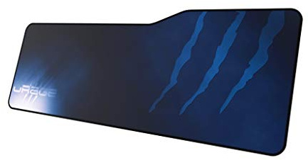 uRage Gaming Mauspad Rag (Speed-Version, XXL, 90 x 0,3 x 34 cm, Naturkautschuk, Stoff) schwarz/blau