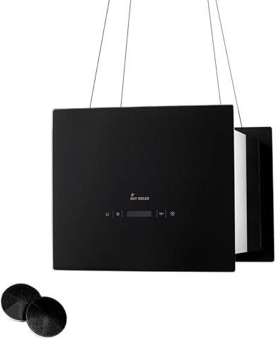 KKT KOLBE Dunstabzugshaube 40 cm | Inselhaube | Edelstahl | schwarzes Glas | SensorTouch Bedienung | Remote Fernsteuerung | LED-Beleuchtung | Umluft | BOX400S