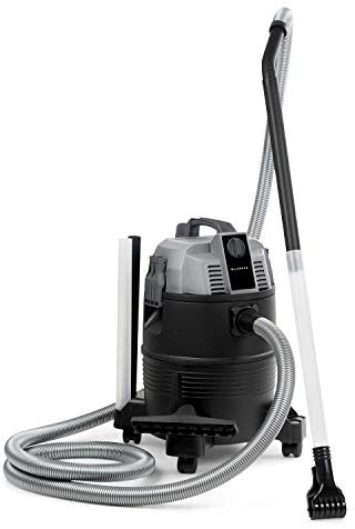 Waldbeck Lakeside Power Teichsauger - DryGo Edition, Poolsauger/Schlammsauger mit 1400W, Saugleistung: 18 kPa, HEPA-Filterbeutel, Bodenrollen, Handgriff, 4 Meter Stromkabel, 4 m Saugschlauch, grau