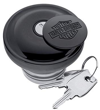 HARLEY-DAVIDSON B & S Motorrad Tankdeckel Chrome o. Schwarz - Abschließbar mit 2 Schlüssel, Schwarz