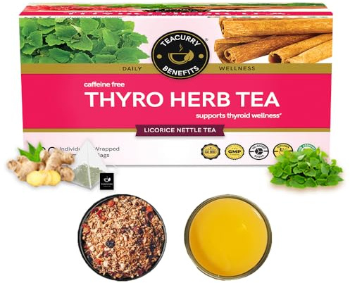 Teacurry Thyroid Support Tea (1 Month Pack, 30 Tea Bags) - Helps with Thyroid Support (TSH, T3, T4), Manage Weight - Thyro Herb Tea